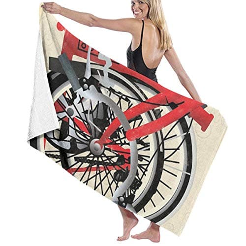 Brompton Bicycle Folded Microfiber Bath Towel Beach Towel Beach Blanket Quick Dry Towel for Travel Swim Pool Yoga Camping Gym
