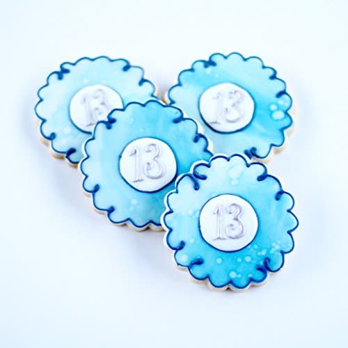 ½ Dz. Monogramed Watercolor Cookies! A Tranquil and Mesmerizing Personalized Gift! Sweet 16 Birthday, Bridal Shower, Art, Nautical Theme Party Favors!