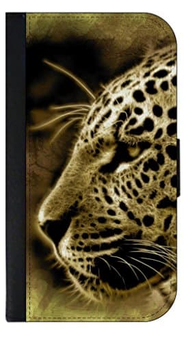 Leopard Face- Lea Elliot TM Samsung Galaxy s8 Plus PU Leather Wallet Case with Flip Cover and Magnetic Clasp
