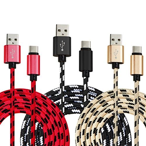 USB Type C Cable, GENTING DIGITAL USB C Cable (3 Pack 3.3ft) Fast Charging Cord Nylon Braided Data Sync Charger Cable for,LG G5 G6 V30 V20,Samsung Galaxy Note 8 S8/S8,HTC m10, Pixel XL,Nexus 6p/5x