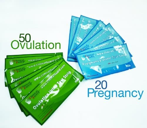 ClinicalGuard 50 Ovulation Test Strips & 20 Pregnancy Test Strips Combo by ClinicalGuard