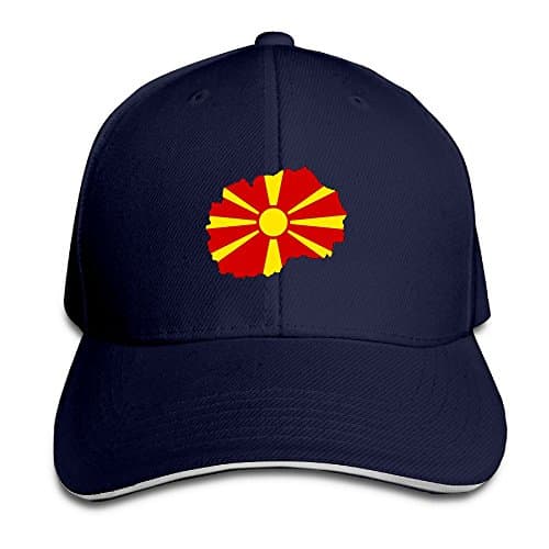 Macedonia Flag Map Men's Print Snapback Hip-Hop Hat Flat Peaked Baseball Cap for Four Seasons