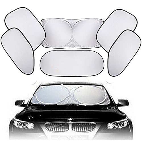 Supercow Car WindShield Foldable Sun Shade 6 Piece UV Rays Reflector Block Heat Shield Protector Window Keep Vehicle Cool