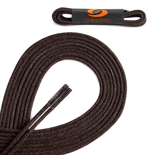 OrthoStep Waxed Extra Thin Dress Round Shoelaces 2 Pair Pack - Made in the USA