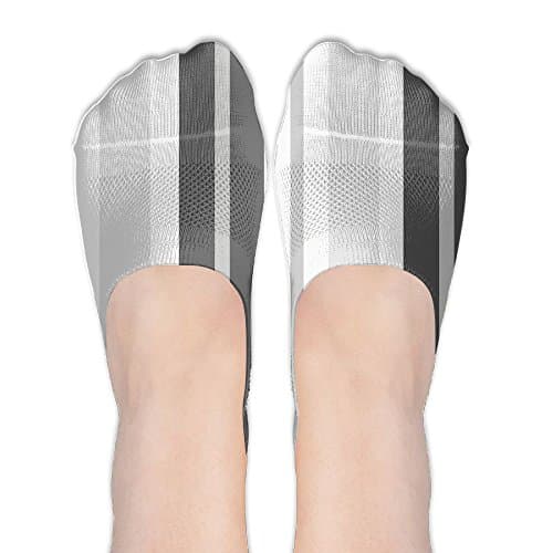 Stripe Grey Black Women's Breathable Low Cut Short Boat Ankle Socks