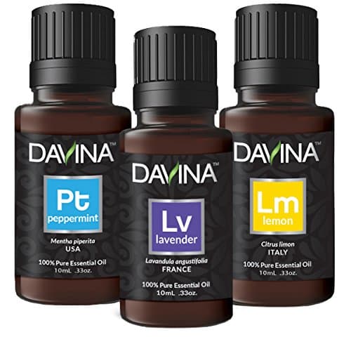 Lemon, Lavender & Peppermint 3 pc Introductory Essential Oil Kit by Davina