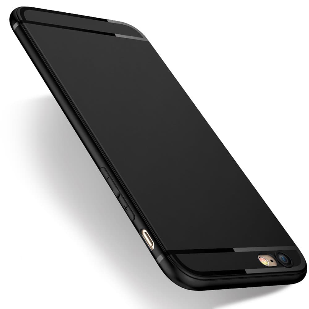 iPhone 6s Case,iPhone 6 Case,Pomufa New Version P523 Ultra Slim Premium Flexible TPU Back Plate Anti-Fingerprint Cover Case for iPhone 6s/6(Black)