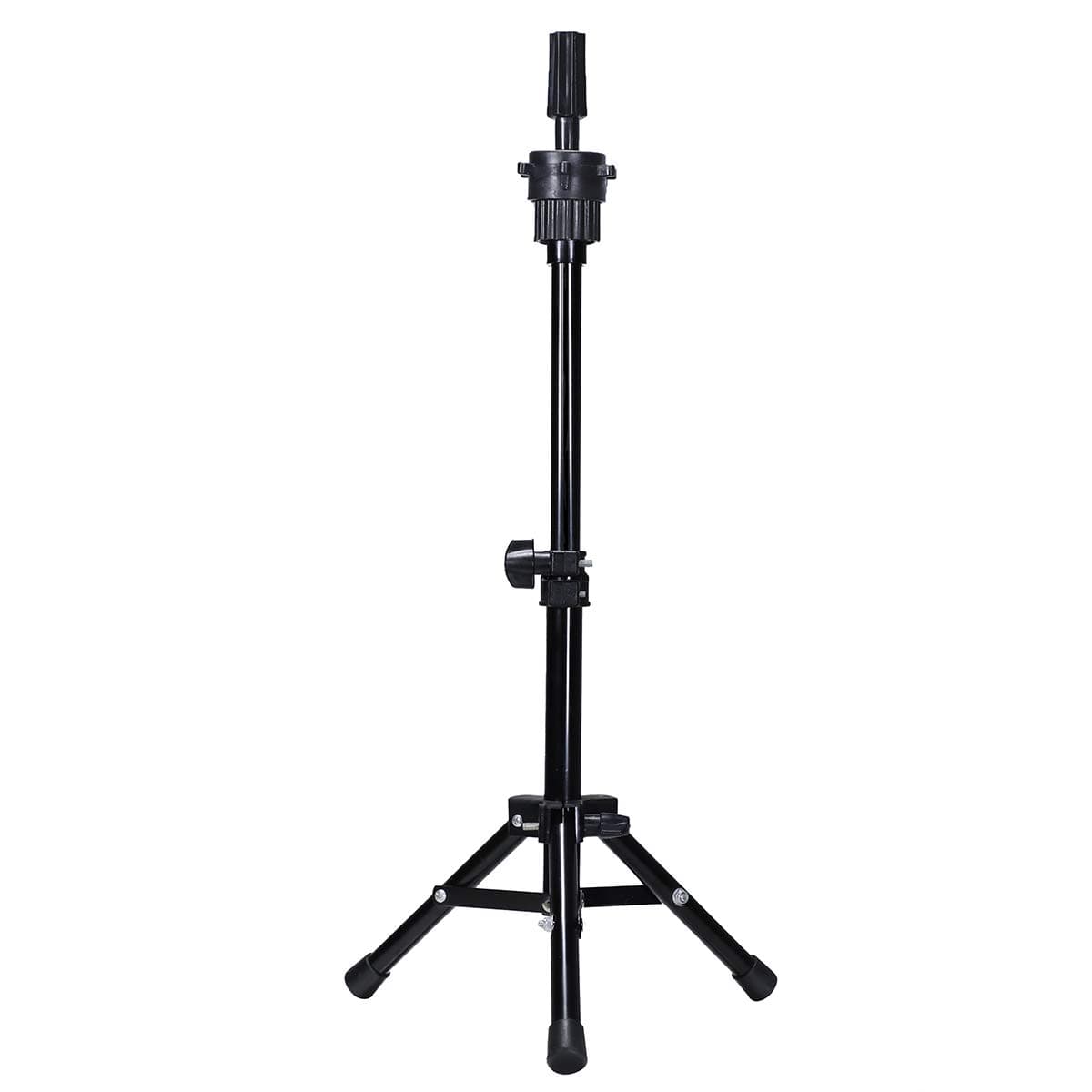 Mini Wig Tripod Foldable Stand Dansee Adjustable Mannequin Head Metal Tripod Canvas Block Head Stand Holder Wig Manikin Head Table Display for Cosmetology Salons Hairdressing Training Black(36-55cm)