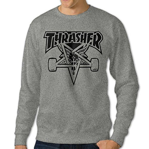 Men Thrasher Skateboard O-Neck Hoody