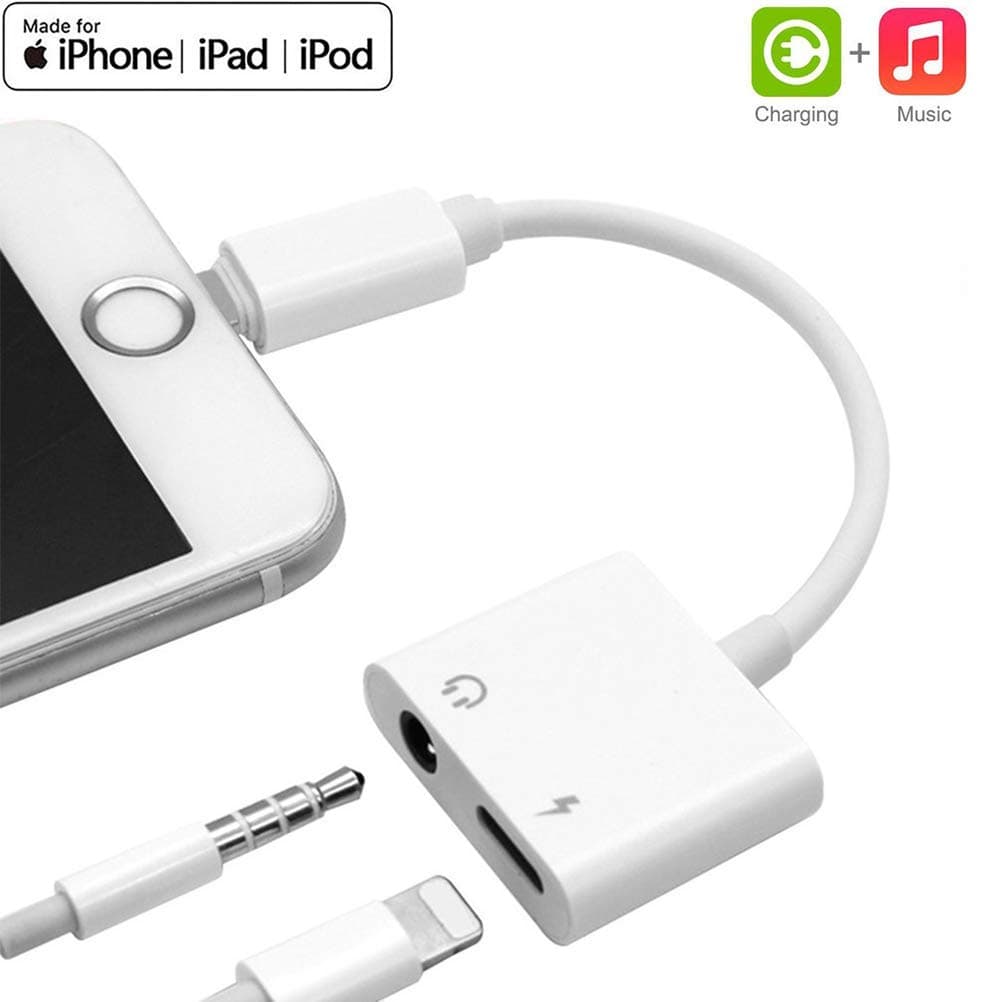 Phone 7 Adapter & Splitter, Audio + Charge Headphone Aux Cable Adapter for Phone X, Phone 8, Phone 9 Plus