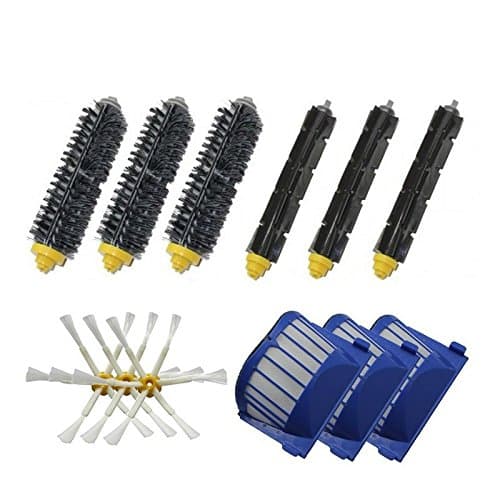 MyRBT Replacement Accessories Kit for iRobot Roomba 650,770, 780, 790 Robotic Vacuum Cleaner with 3 x Bristle Brush, 3 x Flexible Beater Brush, 3 x 3-Armed Side Brush and 3 x Filters