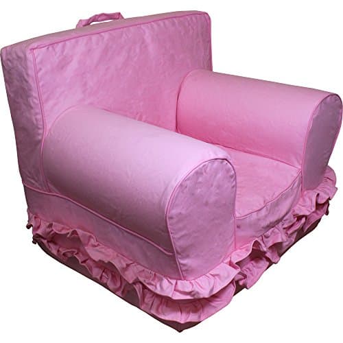 CUB CHAIRS Comfy Regular Pink with Ruffles Kid's Chair with Machine Washable Removable Cover