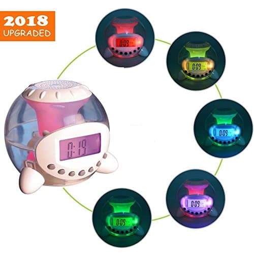 MeeDoo Kids Alarm Clock, Wake Up Light Clock Digital Display Toddler Night Light with 7 Natural Sounds for Children Adult