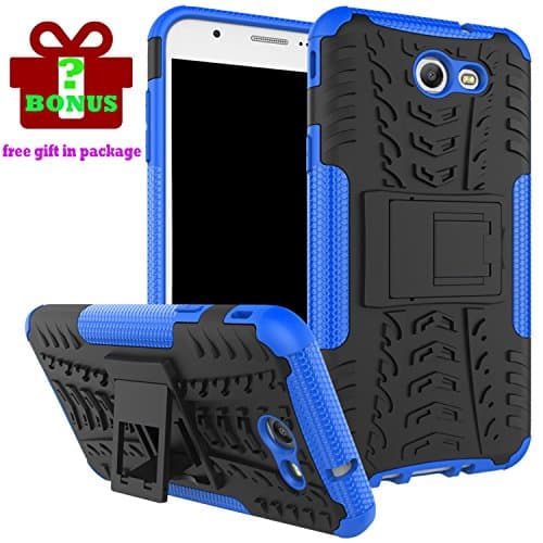 Samsung Galaxy J7 Perx Case, Galaxy J7 V / Galaxy J7 Sky Pro / J7 Prime / Galaxy Halo / J7 2017 Case, , UPaitou Premium Hybrid 2-Layer with Kickstand Protector Cases for Samsung Galaxy J7 2017 (Blue)