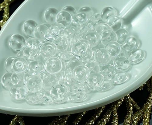 Small Crystal Clear Czech Glass Flat Disc Beads Disk Weaving One Hole 6mm 11g 100pcs