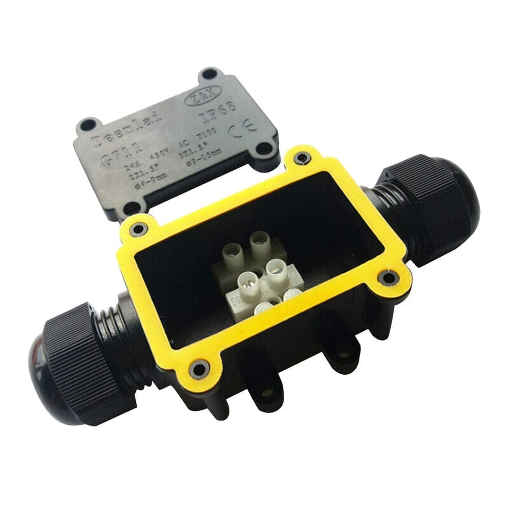 Junction Box Waterproof IP68 2 Way Plug Line,Connector Wire Range 4 to 15mm,4Pack