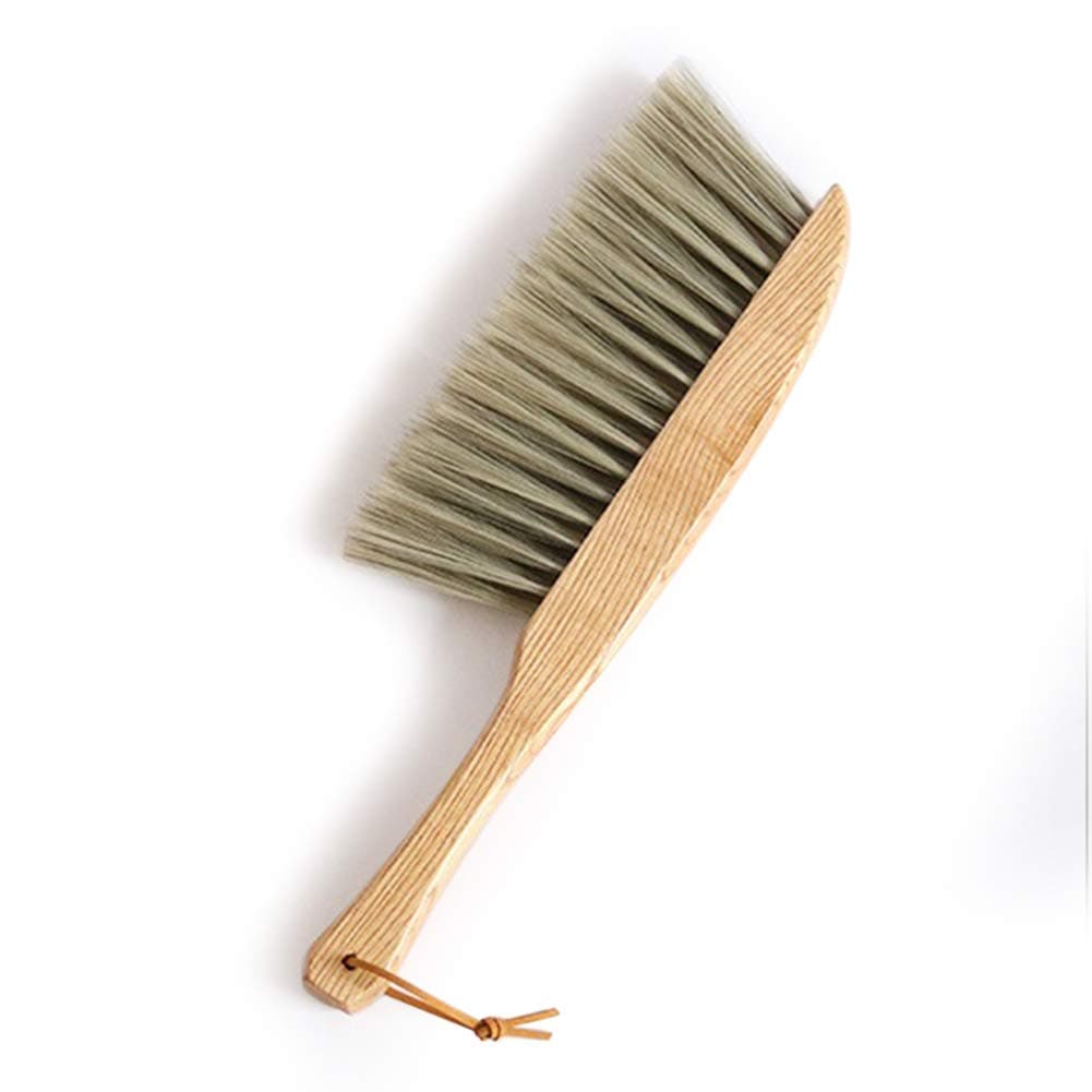 SANGDA Hand Broom,Dusting Brush Bench Brushes Counter Duster Hand Brush with Wood Handle for Counter Hand Woodworking Gardening Furniture(Gray)