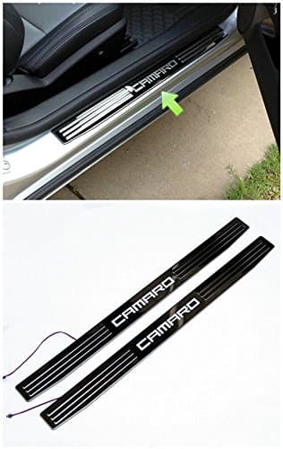 Niceautoitem LED Light (White Color Lights) Illuminated Door Sill Scuff Plate Cover for Chevrolet Camaro 2010-2016