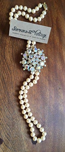 Vintage Pearl and Rhinestone Necklace