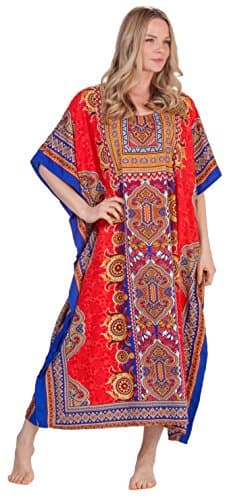 Sante Classics Full Length 100% Polyester Caftan in Coral Majesty