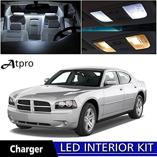 Atpro 2006-2010 Dodge Charger LED Interior Lights Accessories Replacement Package Kit (9 Pieces), WHITE