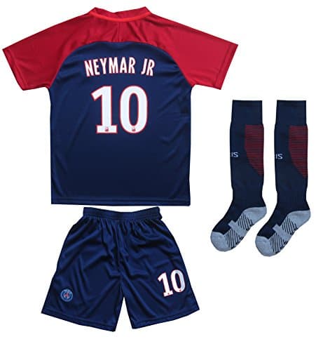 2017/2018 PARIS SAINT GERMAIN PSG #10 NEYMAR JR HOME SOCCER JERSEY &amp; SHORTS YOUTH SIZES (Home (PSG), 8-9 YEARS)