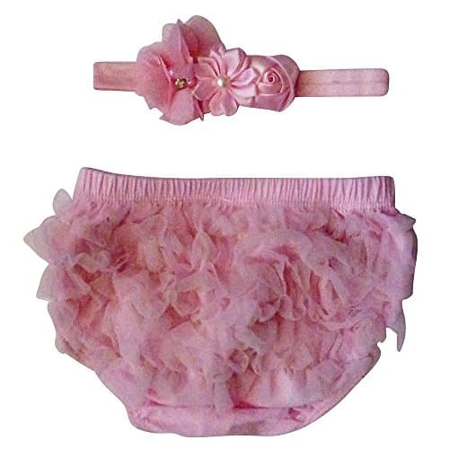 The Ruffled Bum Chiffon Bloomer With Matching Headband (Sm: 3-6 Months)