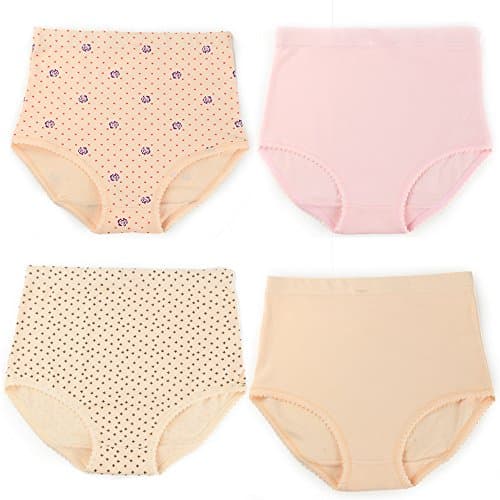 Sujisi Women's 4 Pack Beyond Soft Breathable Core Cotton Elance Brief Panties,4 Pack,Assorted 2,Lable 5XL/US 8