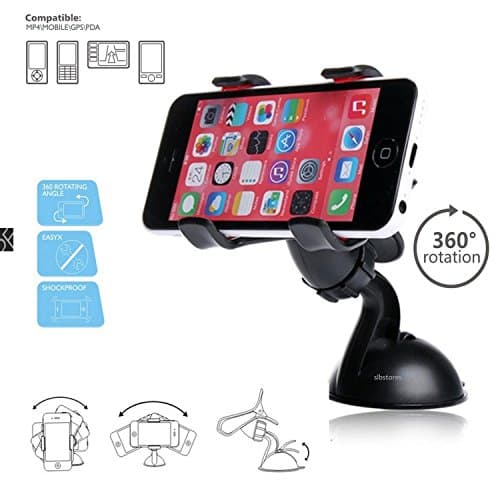 Car mount, SLBSTORES, dashboard cell phone holder windshield cradle for iPhone X 8/8 Plus 7 7 Plus 6s Plus 6s 6 SE Samsung Galaxy S8 Plus S8 Edge S7 S6