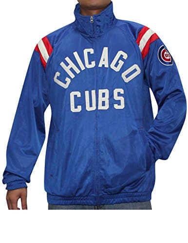 Mens Athletic Warm Zip-Up Track Jacket - CHI CUBS XL Blue