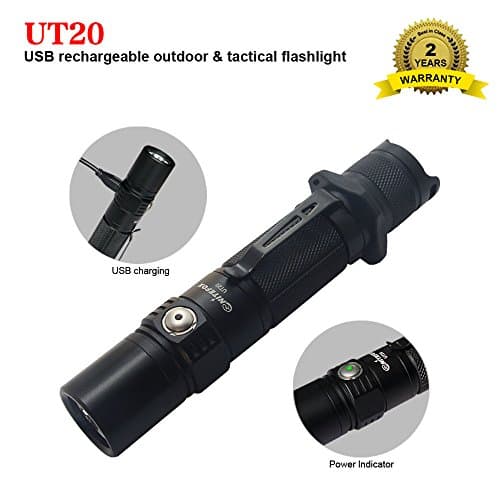 Super Bright Magnetic USB Rechargeable Flashlight 2000 High Lumens Outdoor Tactical Flashlight, High Power Light Water Proof Portable Torch for Outdoor Camping Hiking Hunting Climbing Expedition