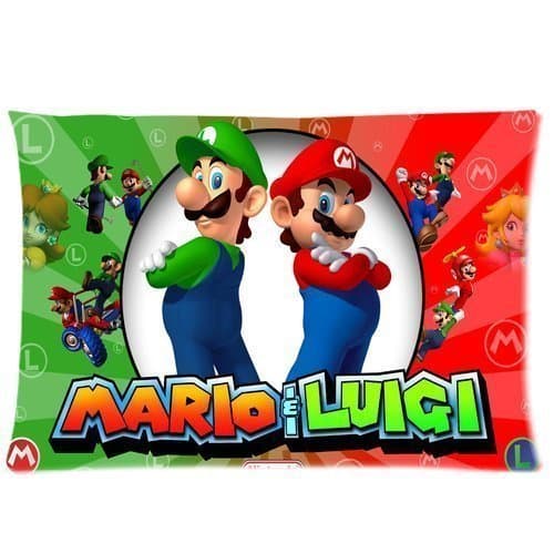 Custom Super Mario Bros Pillowcase Standard Size 20x30 Cotton Pillow Case