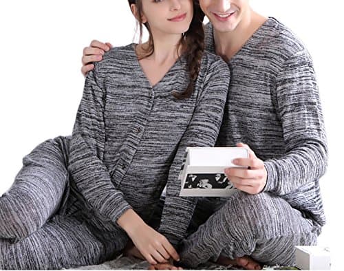 Just Be Yourself J.B.Y Comfor Pajamas Set for Couples, Cotton Round Neck Shirt and Pants Nightwear (L, Men's)