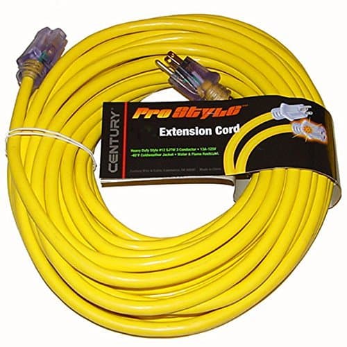 ProStyle 75ft. #12 SJTW 3 Conductor Extension Cord with Lighted Ends - Yellow