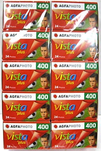 10 Rolls Agfa Vista Plus 400 135-24 Exposure 35mm Color Film