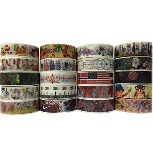 20 Rolls Mashup Washi Masking Tape Set (15mm Width) ,DIY Decorative Masking Tape Collection for Arts Crafts and Gift Wrapping Office Party Supplies