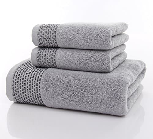 Luxury 3-Piece Towels Set - 1 Bath Towel, 2 Hand Towels - 700 GSM, Hotel &amp; Spa Quality - Highly Soft, Absorbent &amp; Heavyweight - Light Grey