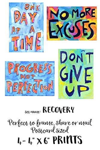 Recovery 12 step sobriety prints - set of 4