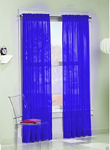 2pc Sheer Window Treatment Panel in 55"x63" (royal blue)