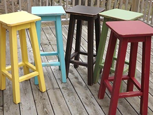Painted bar stool/ counter stool/ wood/ distressed/ color's 25"-28"-30" high