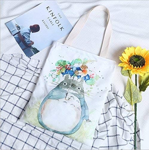 Cedmon My Neigbor TOTORO Canvas Zippered Tote