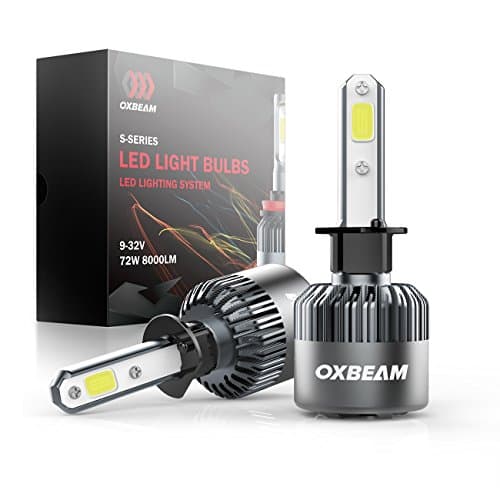 OXBEAM LED Headlight Bulbs H1 Led Bulb S Series Headlight Bulb 72W 8000LM 6500K Extremely Bright All-in-One Conversion Kit Cool White (2 Pcs) - 1 Year Warranty