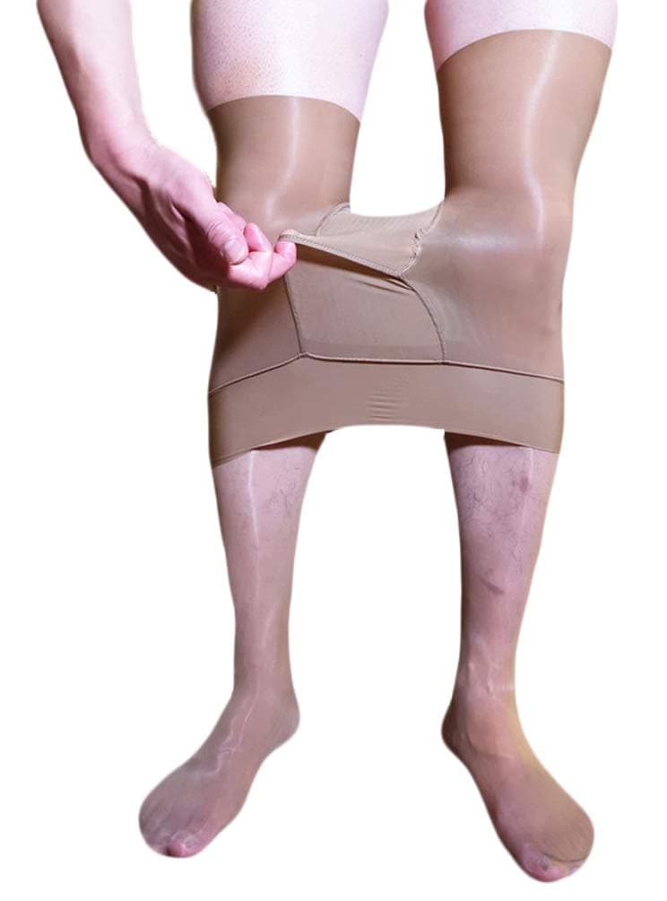 8D Plus Size Men Shaping Socks Oily Socks Shiny Silky Stockings Pantyhose Tights