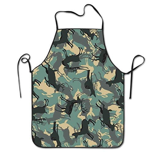 Camouflage Antelope Personalized Waist Adjustable Durable Apron Unisex Kitchen Cooking Comfortable Apron Grill Cooking Baking Crafting Chef Apron Commercial Restaurant Apron