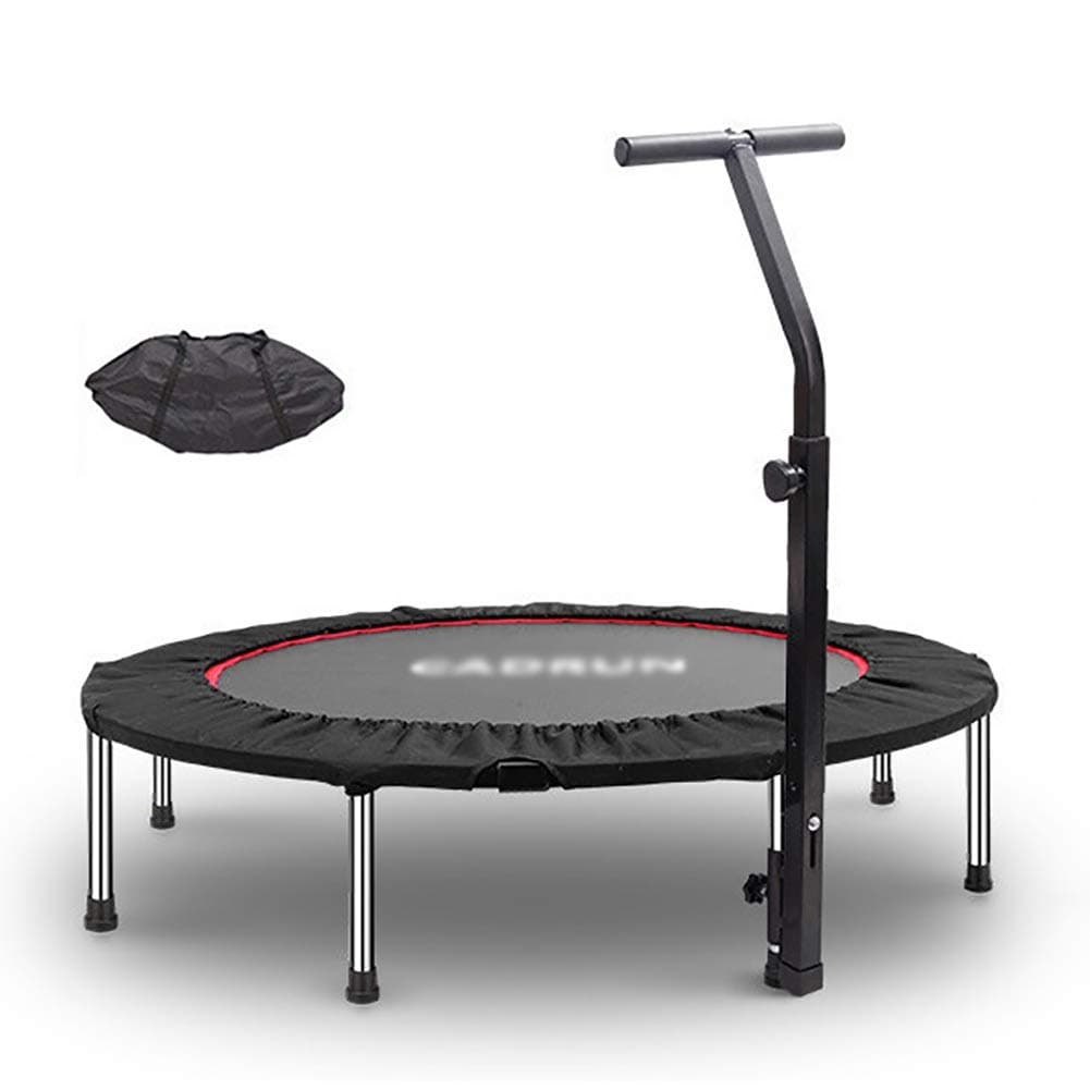 Trampolines Foldable Rebounder with Carry-on Bag, Jumping Mat Safe & Adjustable Handrail, 40”Dia