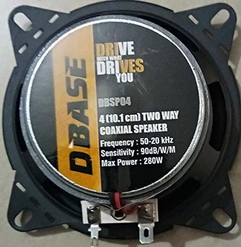 Deal On Trust MEGA Audio DBASE High Performance 4 Inch/10.1 cm 2 Way Coaxial Car Speakers (280 Watt)