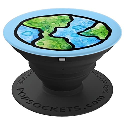 Earth Day artwork cute round world earth - PopSockets Grip and Stand for Phones and Tablets