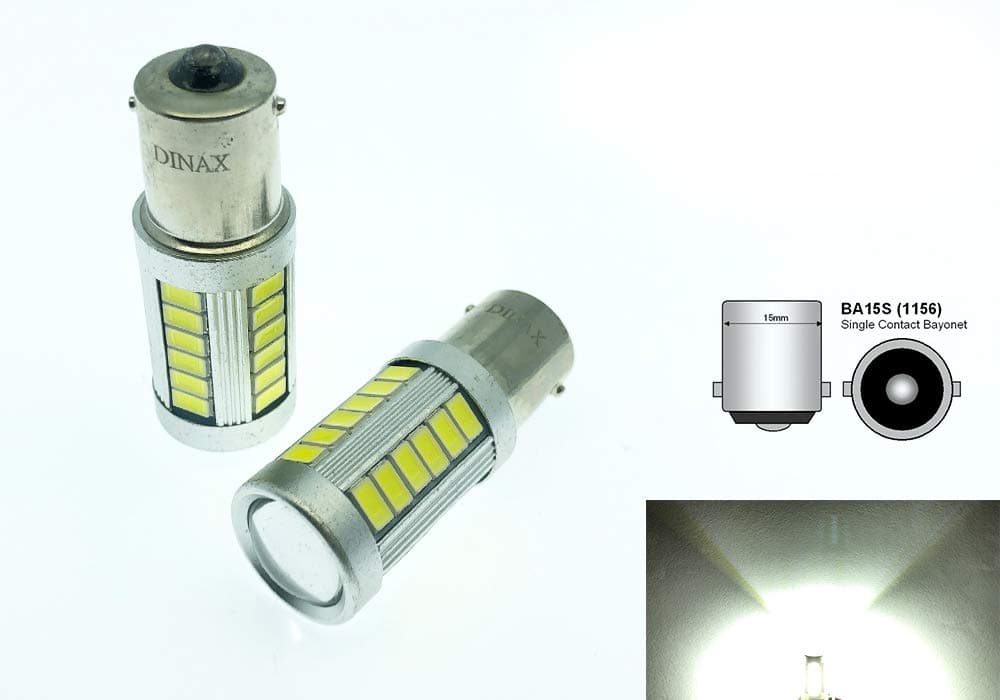 Unipower 2 x LED Light Bulb BA15S 1156 P21 W Canbus 18 SMD 5050 LEDs White Marcha Atras Posicion Brake Indicator Fog Cars Motorcycles