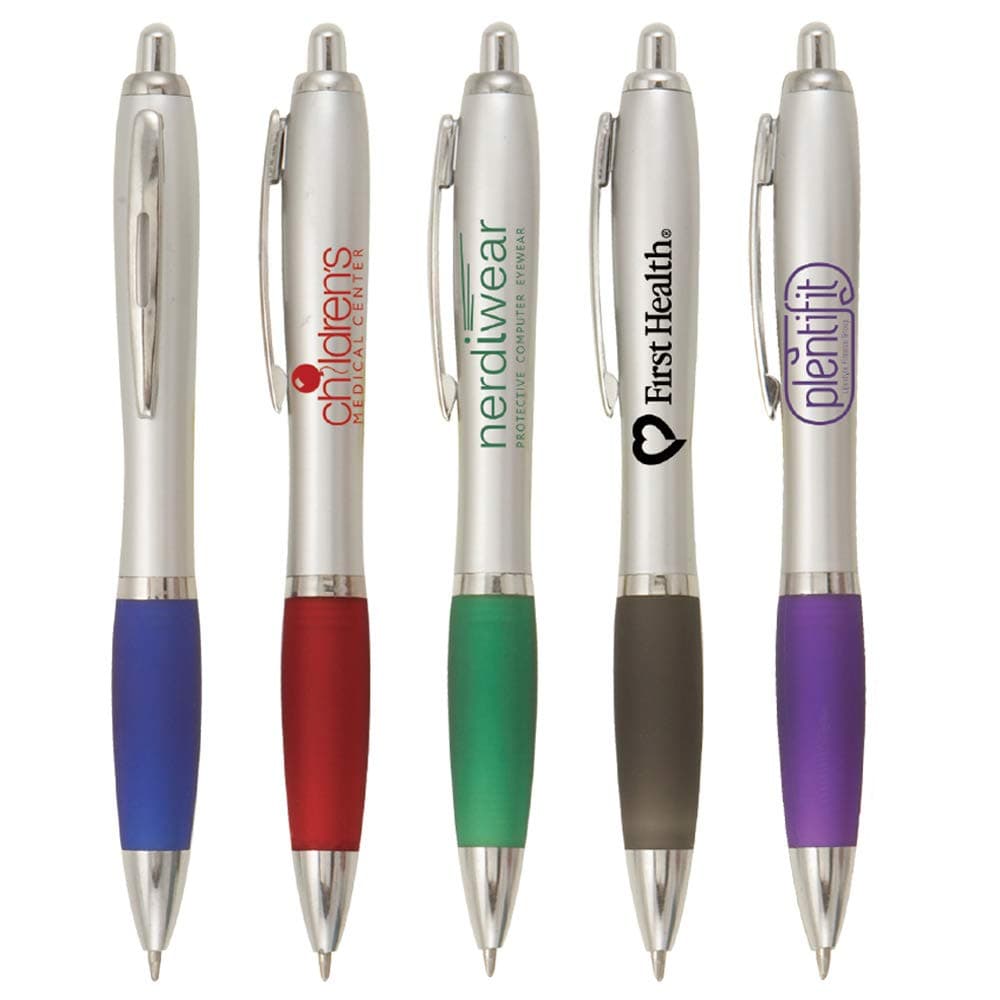 Personalized Ion Silver Click Pen Imprinted with Your Logo or Message - 300 QTY