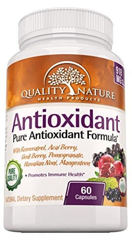 Antioxidant Advanced Formula - All Natural Antioxidant Supplements - Offered By Quality Nature Vitamins with - Acai Fruit Extract - Goji Berry Extract - Hawaiian Noni Extract – Complete 30 Day Supply, 60 Capsules – Premium Quality Ingredients Guarantee - No Side Effects!